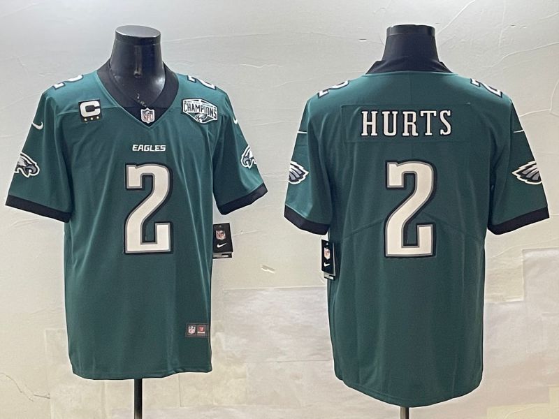Men Philadelphia Eagles #2 Hurts Green Second generation 2025 Nike Limited NFL Jersey style 7